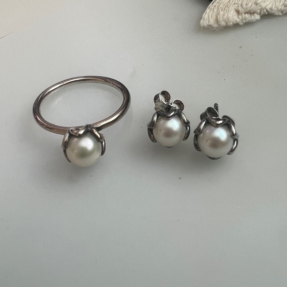 PANDORA earrings and ring